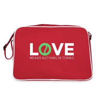 Love means nothing in Tennis - Retro Tasche - Rot/Weiß - Hinten