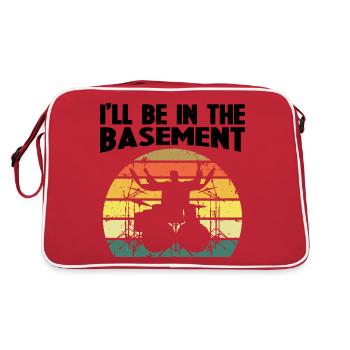 Lustige Schlagzeugerkunst für Männer Frauen Drum Set Drumming - Retro Tasche - Rot/Weiß - Hinten