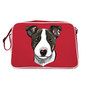 BULL TERRIER - BULL TERRIER puppy - Retro Bag - red/white - Back