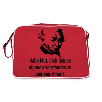 Kant: Habe Mut, dich deines eigenen Verstandes zu - Retro Tasche - Rot/Weiß - Hinten