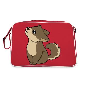 wolf - Retro Bag - red/white - Back