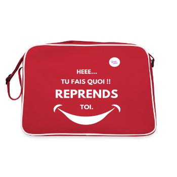 Hé! Tu fais quoi ? Reprends toi. Smile - Sac Retro - rouge/blanc - Dos