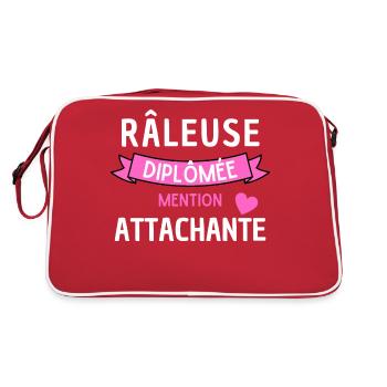 Râleuse diplomée mention attachante humour femme - Sac Retro - rouge/blanc - Dos