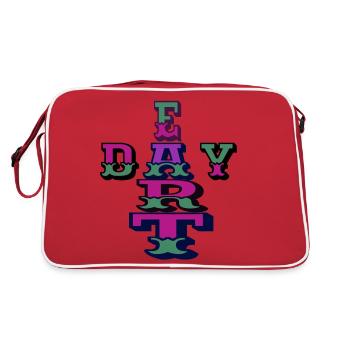 Tag der Erde, jeden Tag - Retro Tasche - Rot/Weiß - Hinten