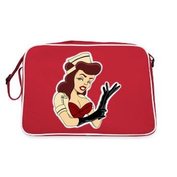 Pinup infirmère aux gants noirs - Sac Retro - rouge/blanc - Dos