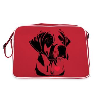 Funny dog lover shirts, Dog Lover Gifts - Sac Retro - rouge/blanc - Dos