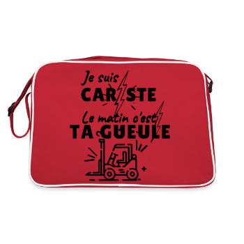 je suis cariste , le matin c'est ta gueule !! - Sac Retro - rouge/blanc - Dos