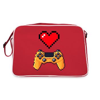 Manette coeur retro gaming - Sac Retro - rouge/blanc - Dos