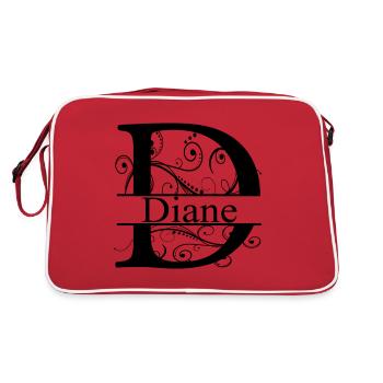 Monogram avec le prénom Diane - Sac Retro - rouge/blanc - Dos