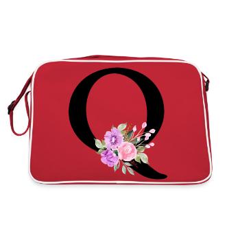 Lettre q floral violet - Sac Retro - rouge/blanc - Dos