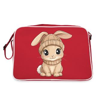 Lapin mignon mignon bébé enfants animal dessin animé - Sac Retro - rouge/blanc - Dos