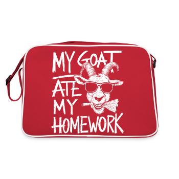 My goat ate my homework - Retro Bag - red/white - Back