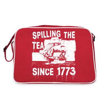 Spilling tea since 1773 – Humorous story - Retro Bag - red/white - Back
