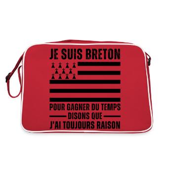 Je Suis Breton Humour Bretagne Drapeau Breton - Sac Retro - rouge/blanc - Dos