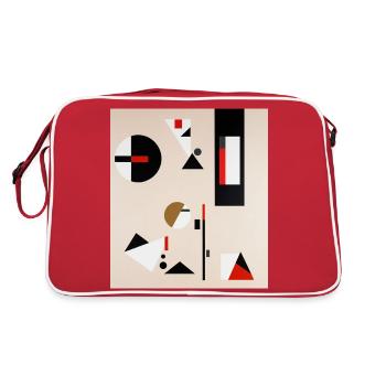 Composition géométrique abstraite - Sac Retro - rouge/blanc - Dos