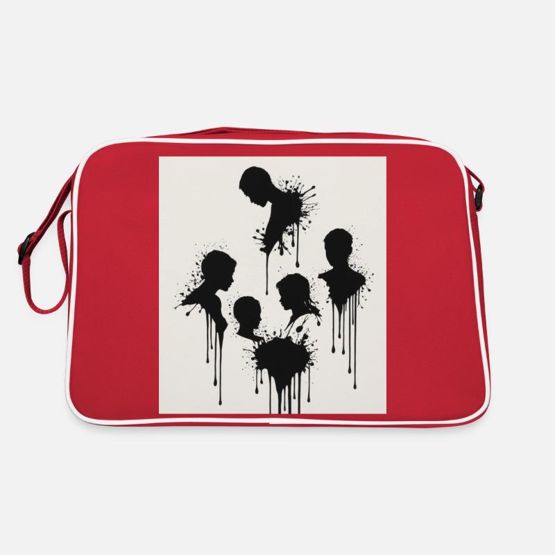 Black silhouettes with a paint splash effect Retro Bag