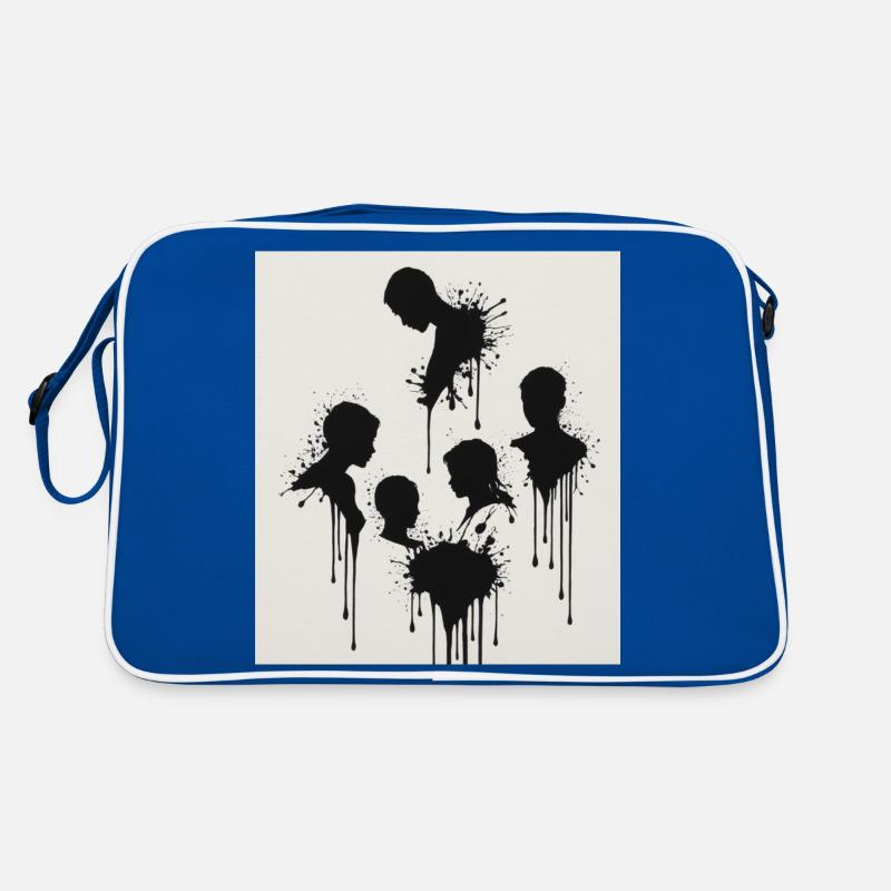 Schwarze Silhouetten mit Farbspritzer-Effekt Retro Tasche