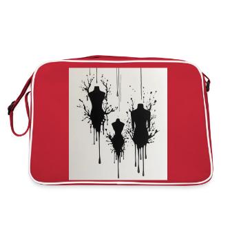 Mannequins with ink stains - Retro Bag - red/white - Back