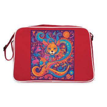 Une créature fantastique dans un monde coloréFantast - Sac Retro - rouge/blanc - Dos