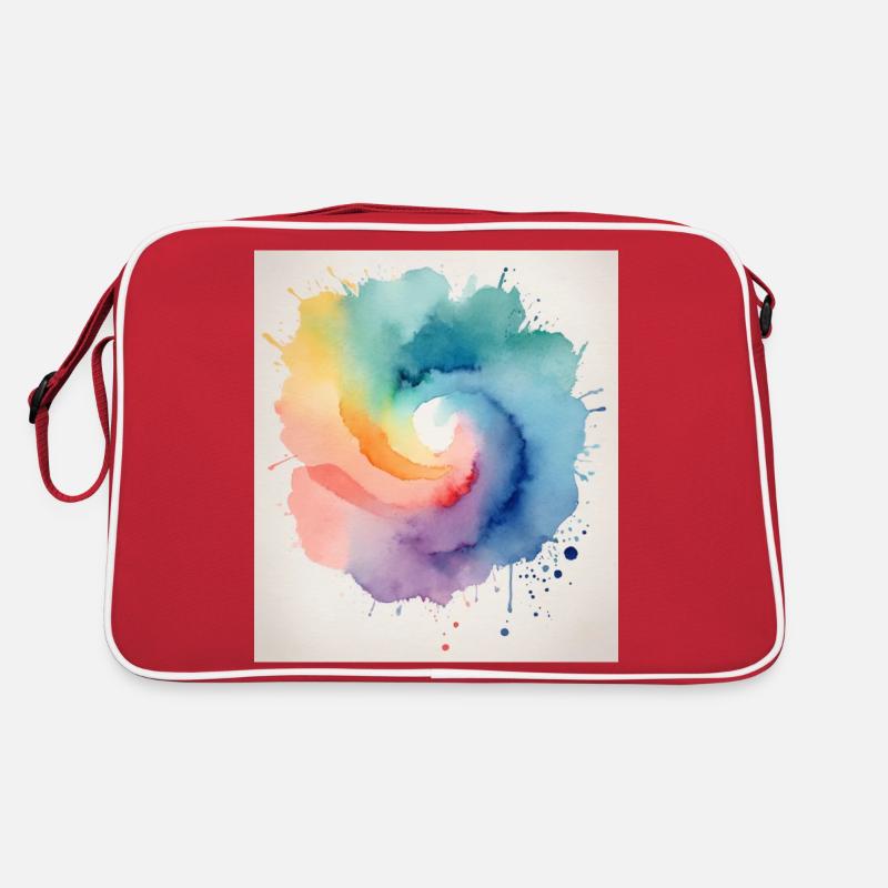 Abstraktes Aquarell in Spiralform Retro Tasche