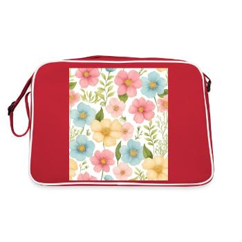 Floral pattern - Retro Bag - red/white - Back