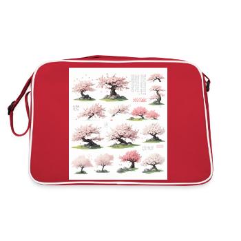 Illustrations de cerisiers - Sac Retro - rouge/blanc - Dos