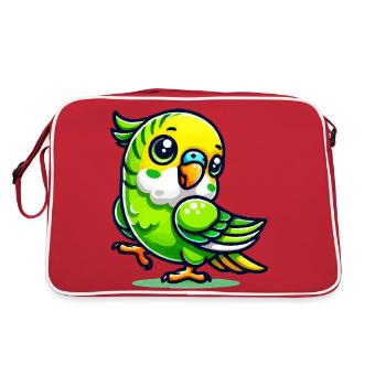 wellensittich - Retro Tasche - Rot/Weiß - Hinten