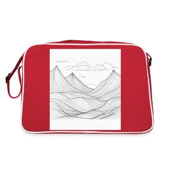 Paysage de montagne en ligne - Sac Retro - rouge/blanc - Dos