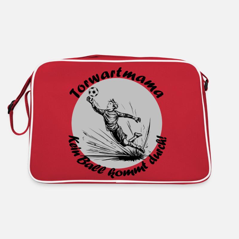 Torwart Mama - Retro Tasche - Rot/Weiß