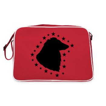 Collie - Retro Tasche - Rot/Weiß - Hinten