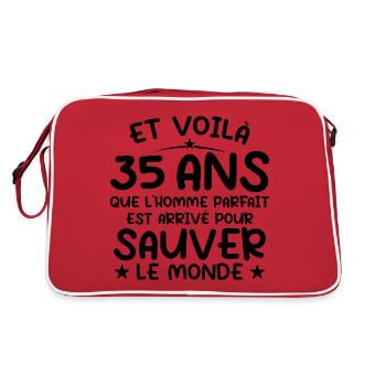 35 Years Anniversary Gift 35 Years Men - Retro Bag - red/white - Back