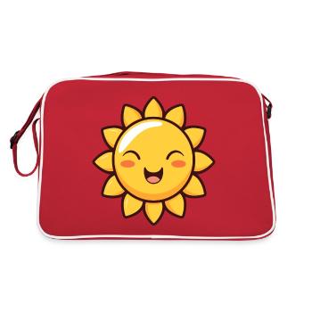 Lachende Sonne Sommer Spass Geschenk - Retro Tasche - Rot/Weiß - Hinten
