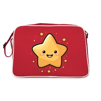 Laughing Star Night Sky Fun Gift - Retro Bag - red/white - Back