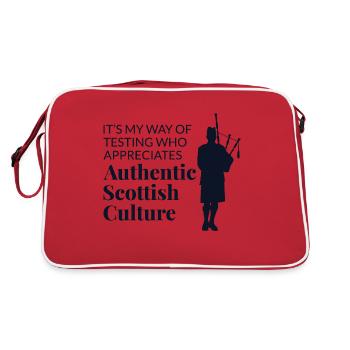 Instrument de joueur de cornemuse Musique écossaise - Sac Retro - rouge/blanc - Dos