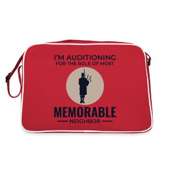 Instrument de joueur de cornemuse Musique écossaise - Sac Retro - rouge/blanc - Dos