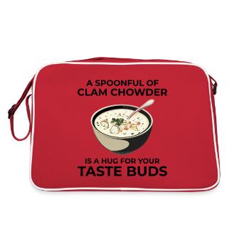 Clam Chowder Shellfish Hilarious Seafood Soup - Retro Bag - red/white - Back