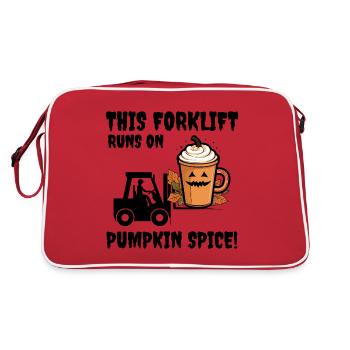 Halloween Pumpki Space Forklift Operator - Retro Bag - red/white - Back
