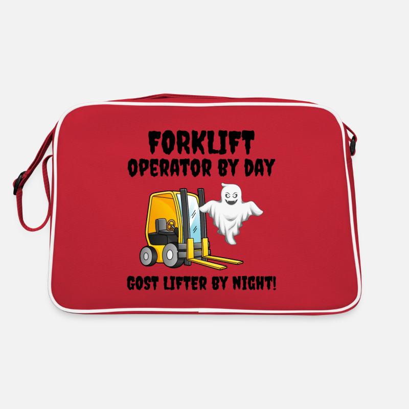 Halloween Ghost Forklift Operator Heavy Equipment Retro Bag