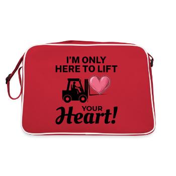 Forklift Operator Driver Valentine’s Day Funny - Retro Bag - red/white - Back