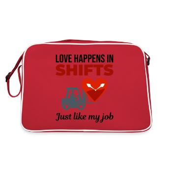 Forklift Operator Driver Valentine’s Day Funny - Retro Bag - red/white - Back