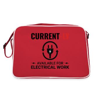 Elektriker: derzeit für Arbeiten verfügbar - Retro Tasche - Rot/Weiß - Hinten