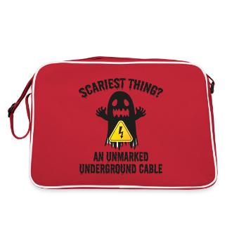 Lineman Halloween Scary Electrician Funny Humor - Retro Bag - red/white - Back