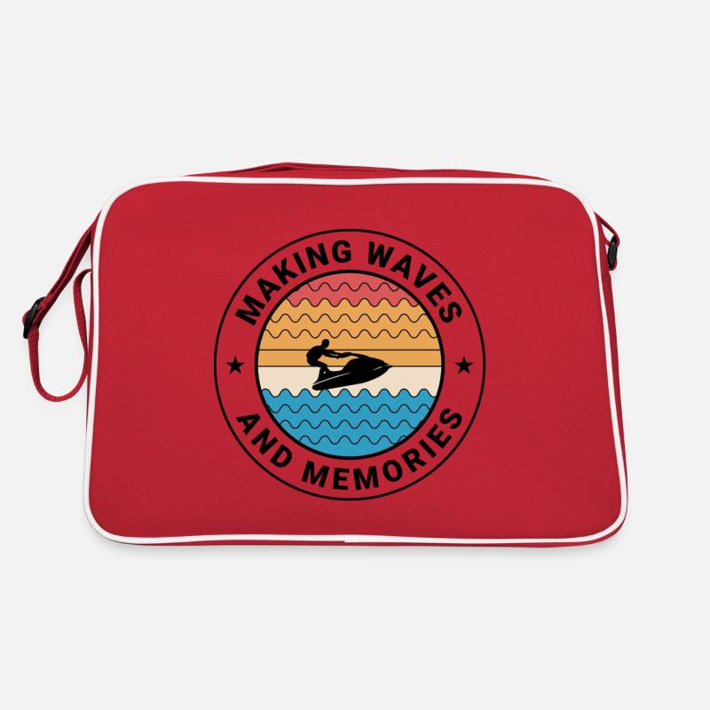 Retro Jet Skiing Adventure Ocean Waves Sunset Retro Bag