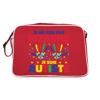 Je ne suis pas bizarre je suis autiste - Sac Retro - rouge/blanc - Dos