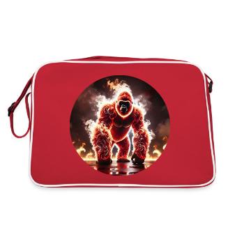 Gorille de Feu dans la Jungle Ardente - Sac Retro - rouge/blanc - Dos