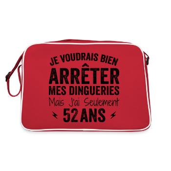 J'ai 52 ans - Anniversaire 52 ans, 52 ans - Sac Retro - rouge/blanc - Dos