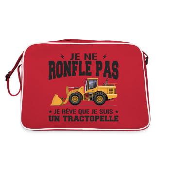 Construction machine Backhoe loader Snorer - Retro Bag - red/white - Back