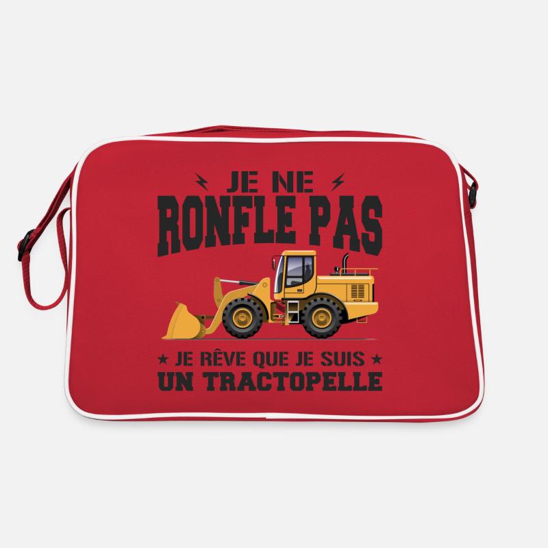 Construction machine Backhoe loader Snorer Retro Bag