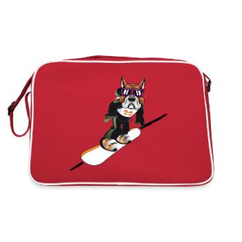 Snowboarder "Freestyle-Snowboard-Dog" Boarder Mode - Sac Retro - rouge/blanc - Dos