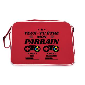 Veux-tu être mon parrain, Demande parrain gamer - Sac Retro - rouge/blanc - Dos